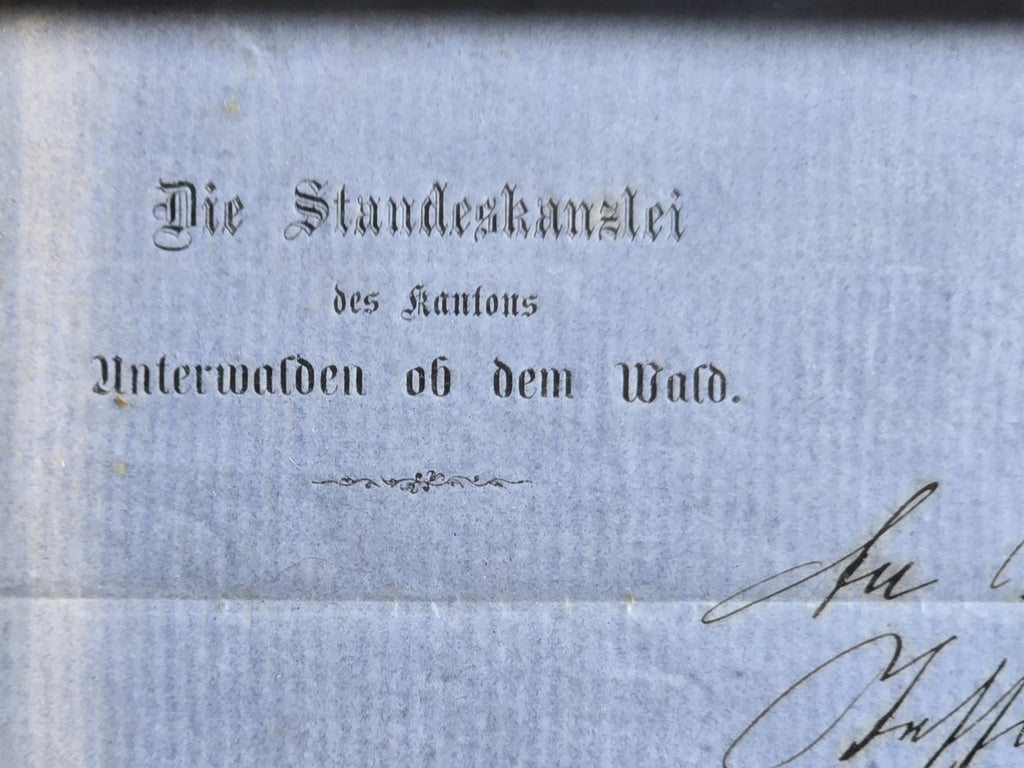 Standeskanzlei Obwalden Sarnen Originalbrief Lugano 1865