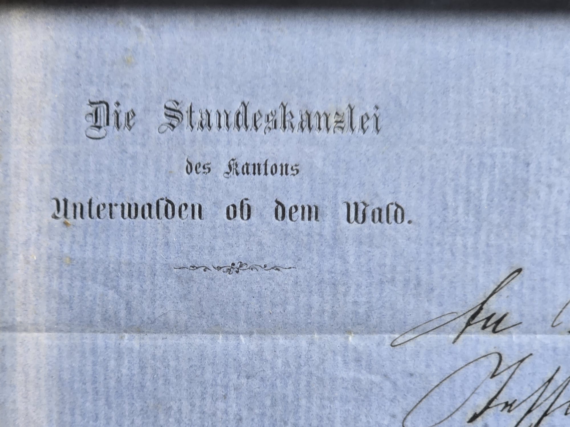 Standeskanzlei Obwalden Sarnen Originalbrief Lugano 1865