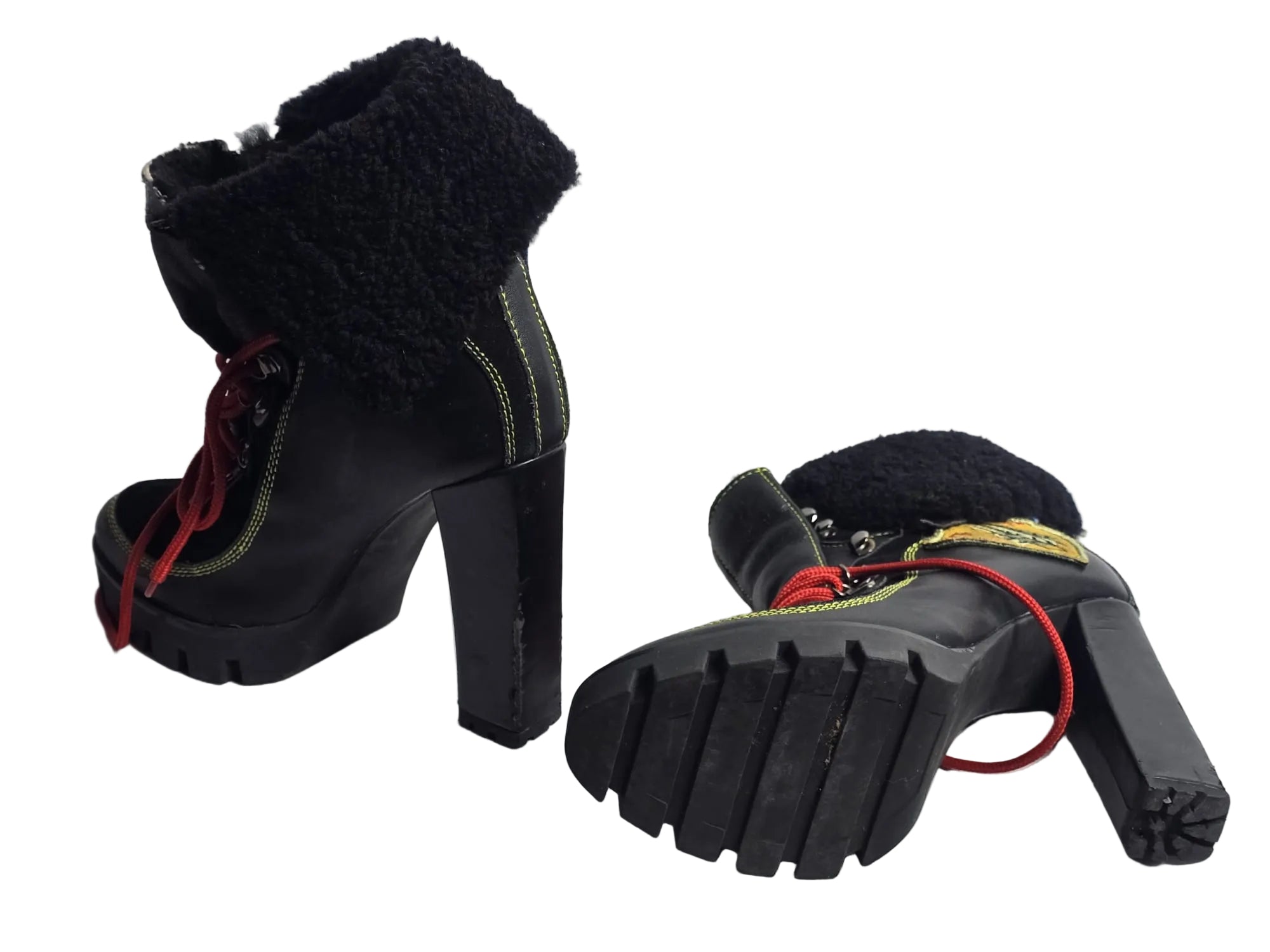Dsquared2 "Canadian Edition" Shearling Plateau-Stiefeletten Schwarz