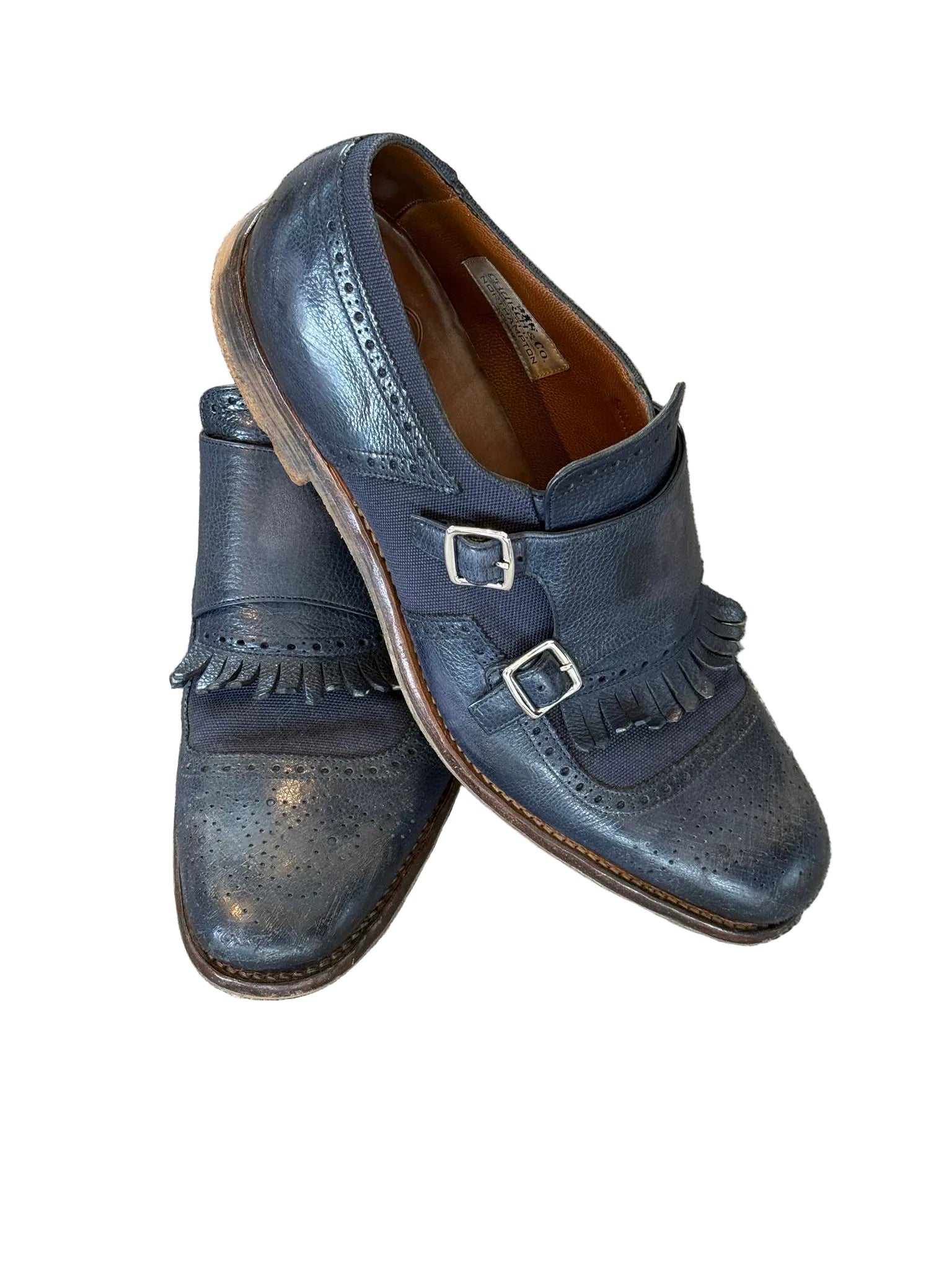 Church's English Shoes Double Monk Kiltie Brogue Marine