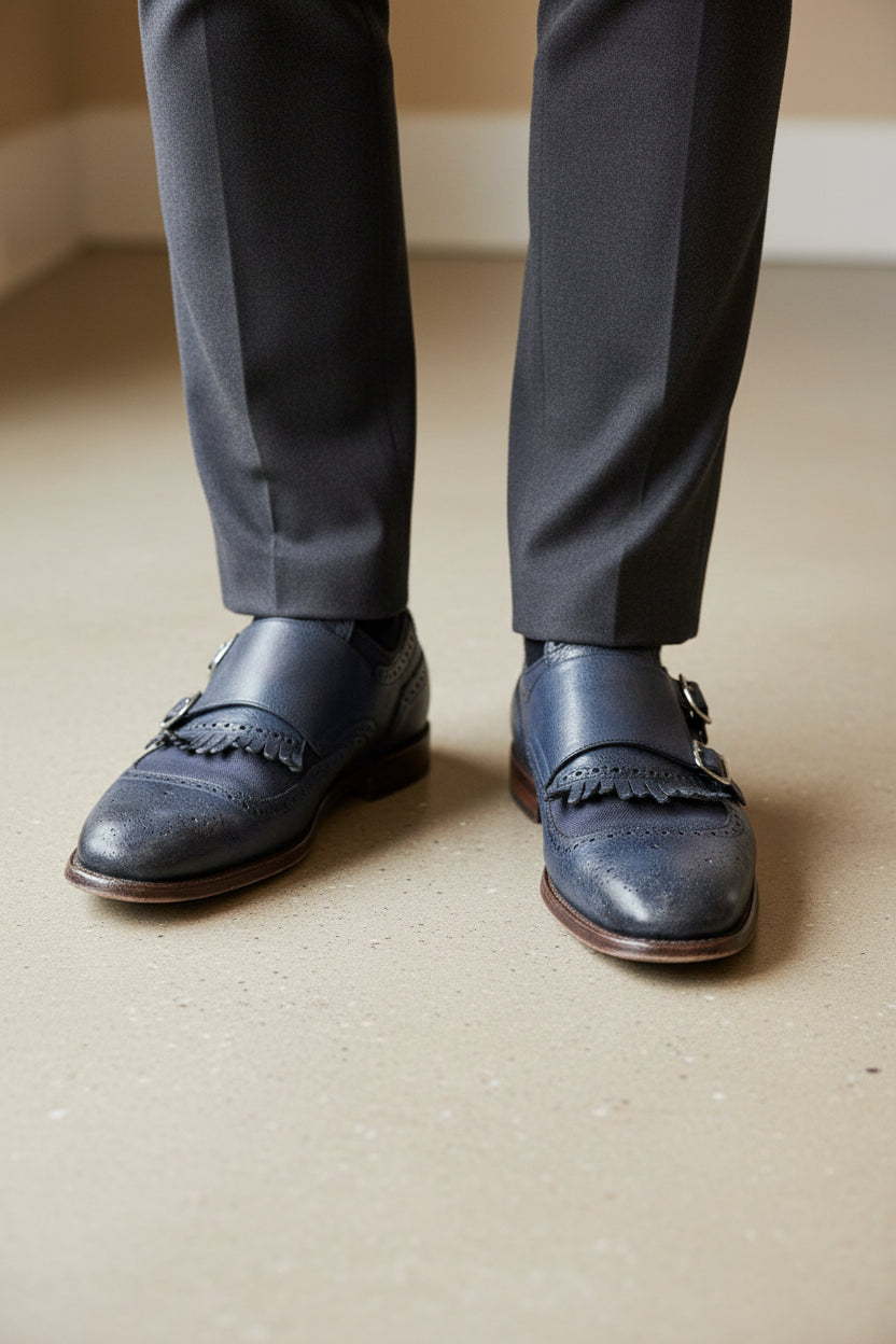Church's English Shoes Double Monk Kiltie Brogue Marine