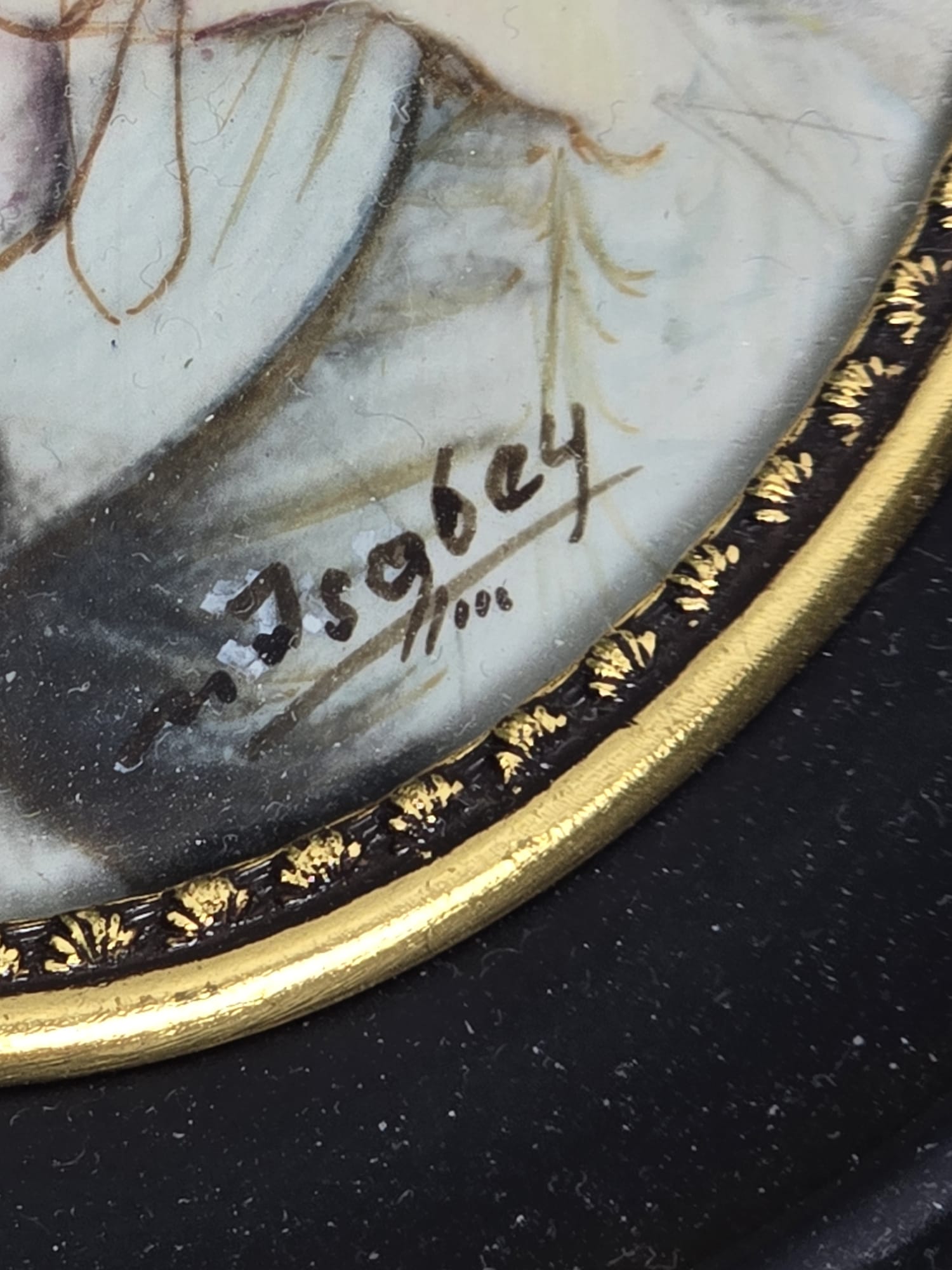 Porträtminiatur Gräfin Széchényi — Signiert Isabey — Elfenbein Gouache