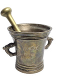 Antiker Apothekermörser Bronze mit Stössel — Datiert 1650 — Initialen I.D.O.C.