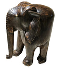 Afrikanischer Elefant Hocker — Massivholz Handgeschnitzt Dunkelbraun