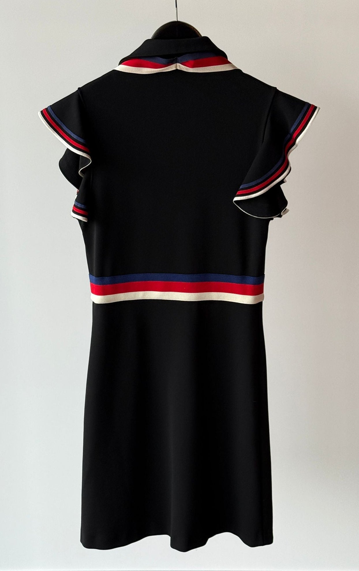 Gucci Web-Stripe Rüschenkleid