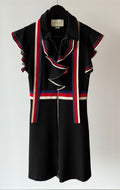 Gucci Web-Stripe Rüschenkleid