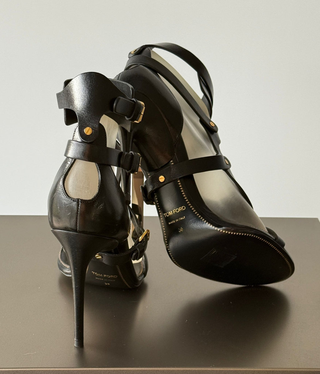 Tom Ford Cage Sandal Schwarz-Transparent Gold