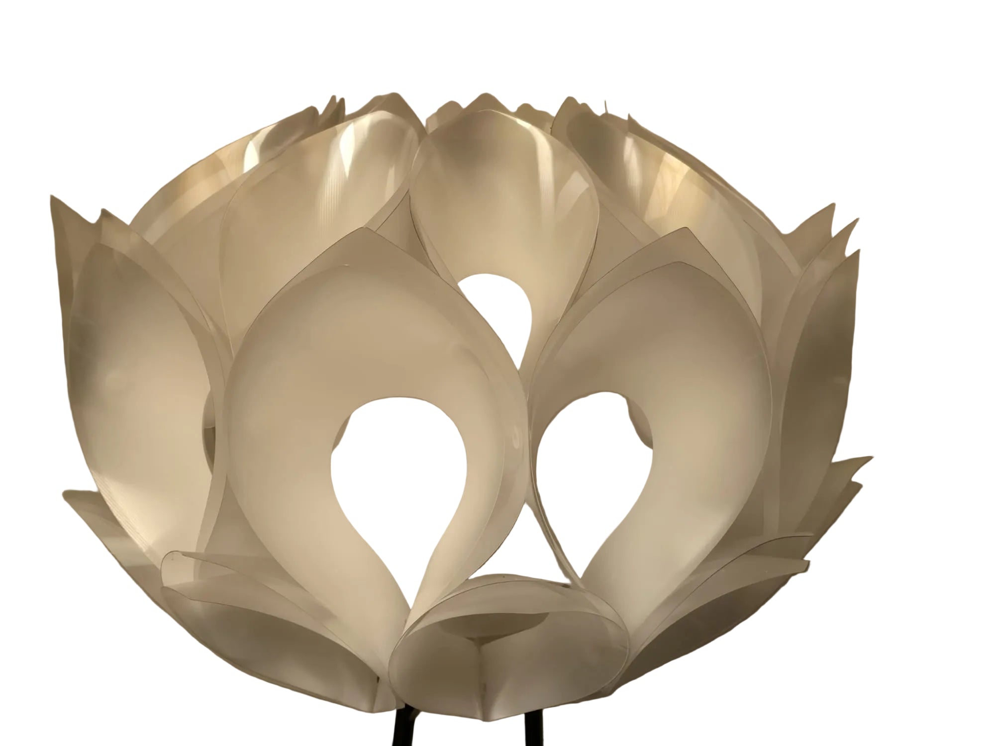 Vintage Blumen Stehlampe – Space Age Design, Weiss