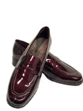 Herren Lacklederslipper Bordeaux Weinrot – Penny Loafer – Vibram Sohle