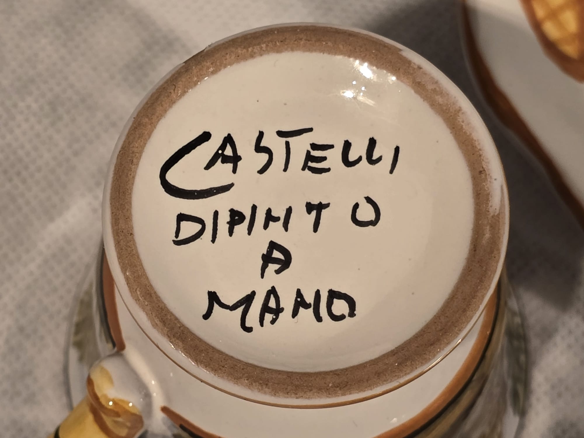 Castelli Majolika Italien – Handbemaltes Kaffeeservice fur 2 Personen