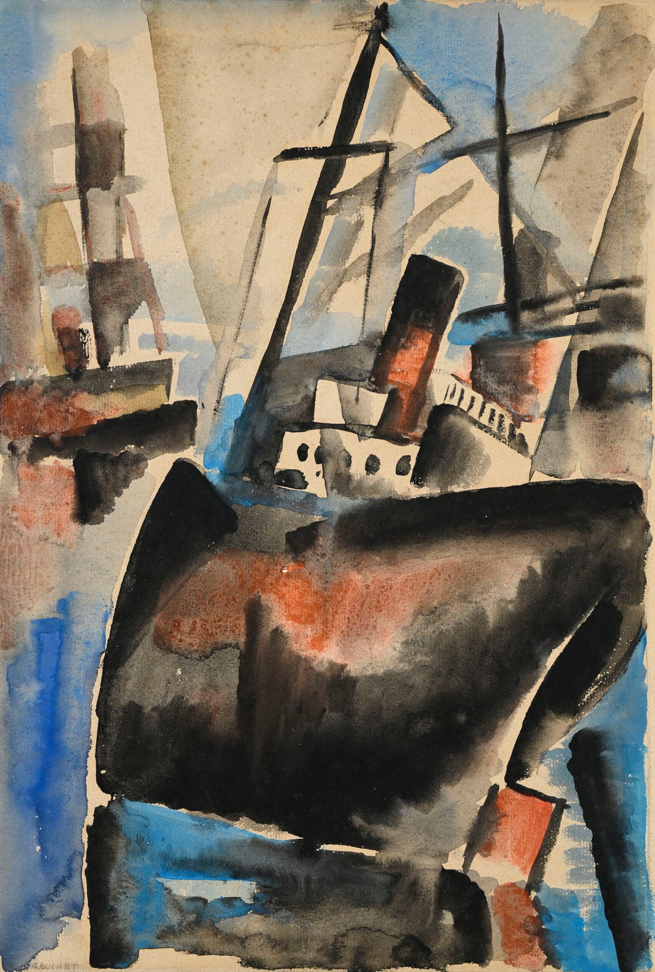Gustave Buchet Le cargo échoué au port