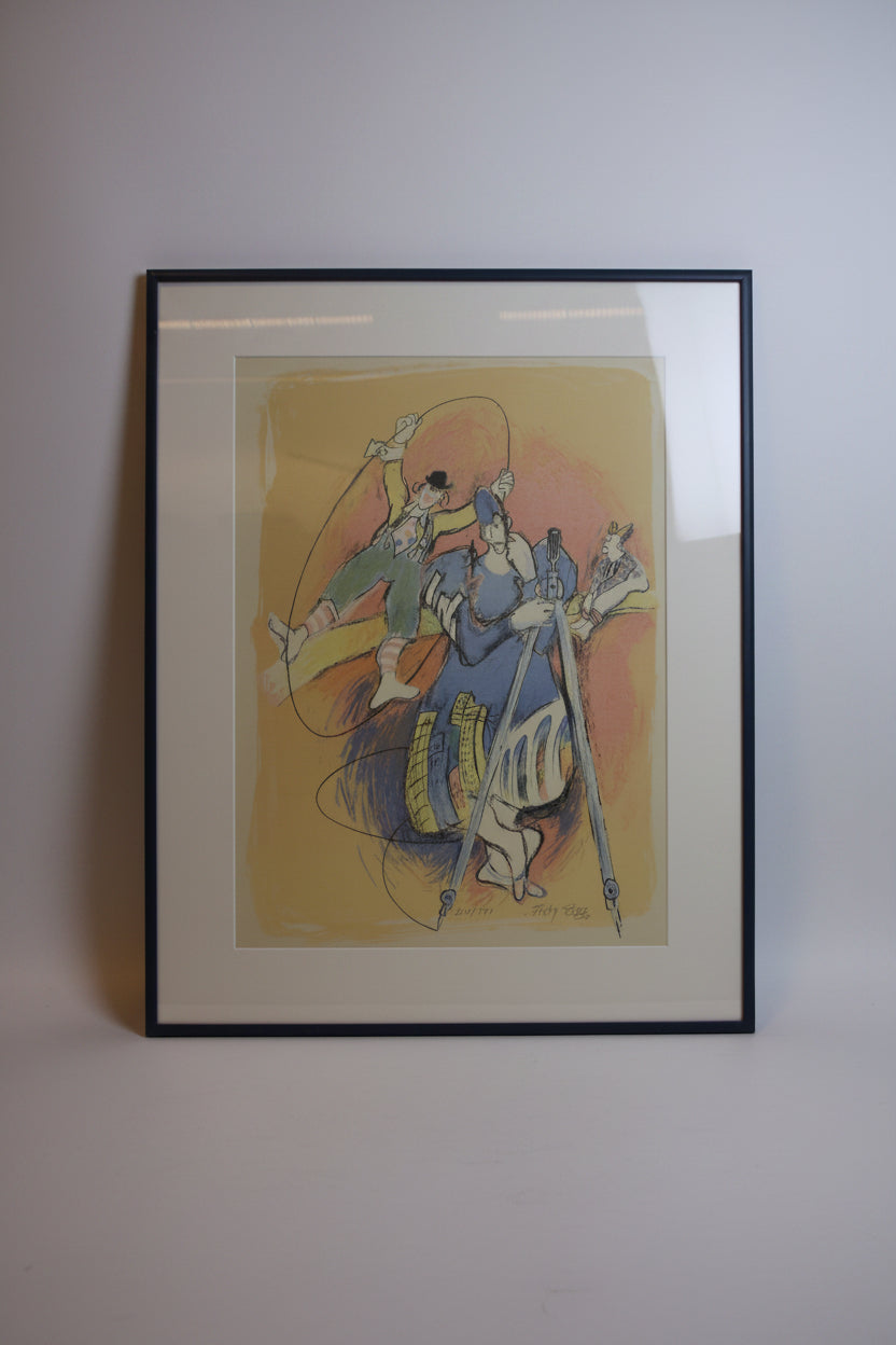 Fredy Sigg – Originale Farblithografie „Zirkusszene" | Nummeriert 200/191 | Handsigniert