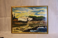 M. Hildebrand – Originales Olgemalde Landschaft mit Weissem Haus und Wasser – Handsigniert und Datiert