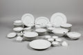 Heinrich und Co – H&C Selb Bavaria Germany – Grosses Porzellan Tafelservice Weiss mit Goldrand und Reliefdekor