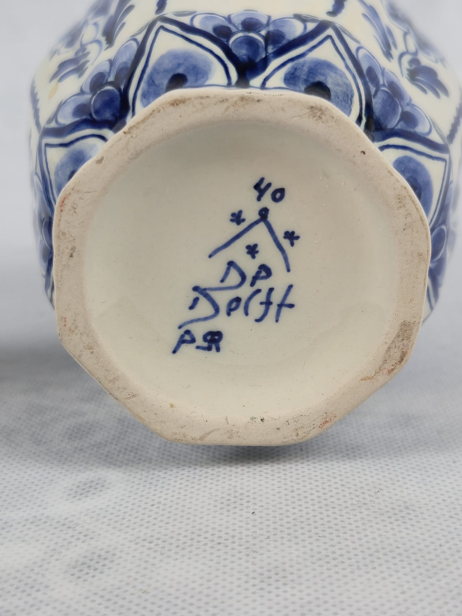 Antike Delfter Deckelvase – Blau-Weiß – Handgemalt – Holland