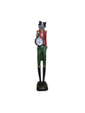 Katzen-Figuren-Uhr – Viktorianischer Offizier – Quarzuhr – Steampunk Dekoration – Handbemaltes Resin