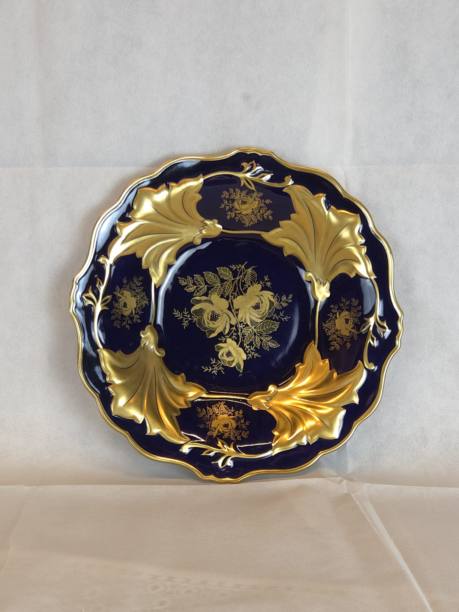 Deutsches Porzellan Set – 4-teilig – Kobaltblau & Gold – Weimar DDR + Lindner Bavaria – Handgemalt