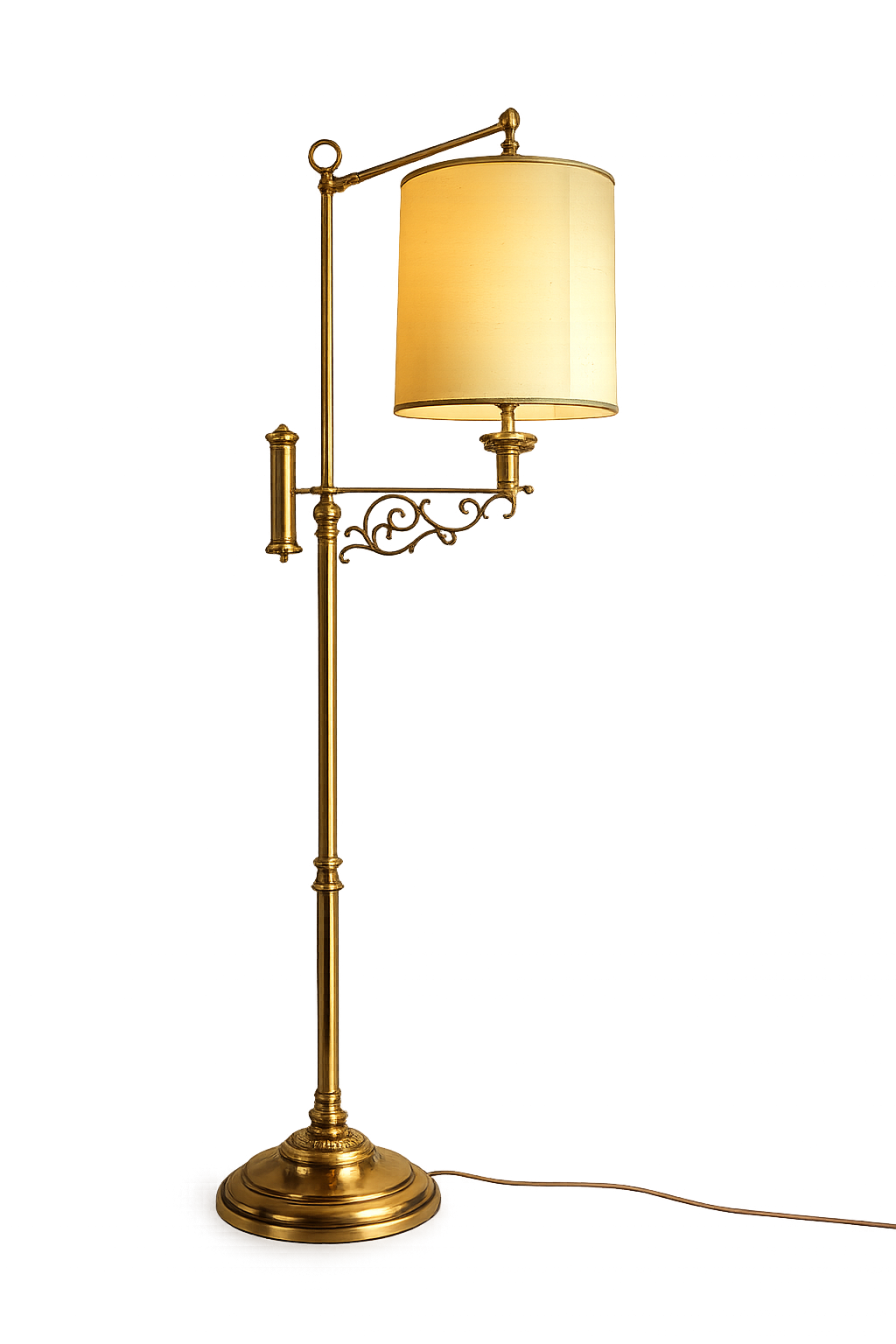 Vintage Messing Stehlampe – Klassisch mit Schwenkarm