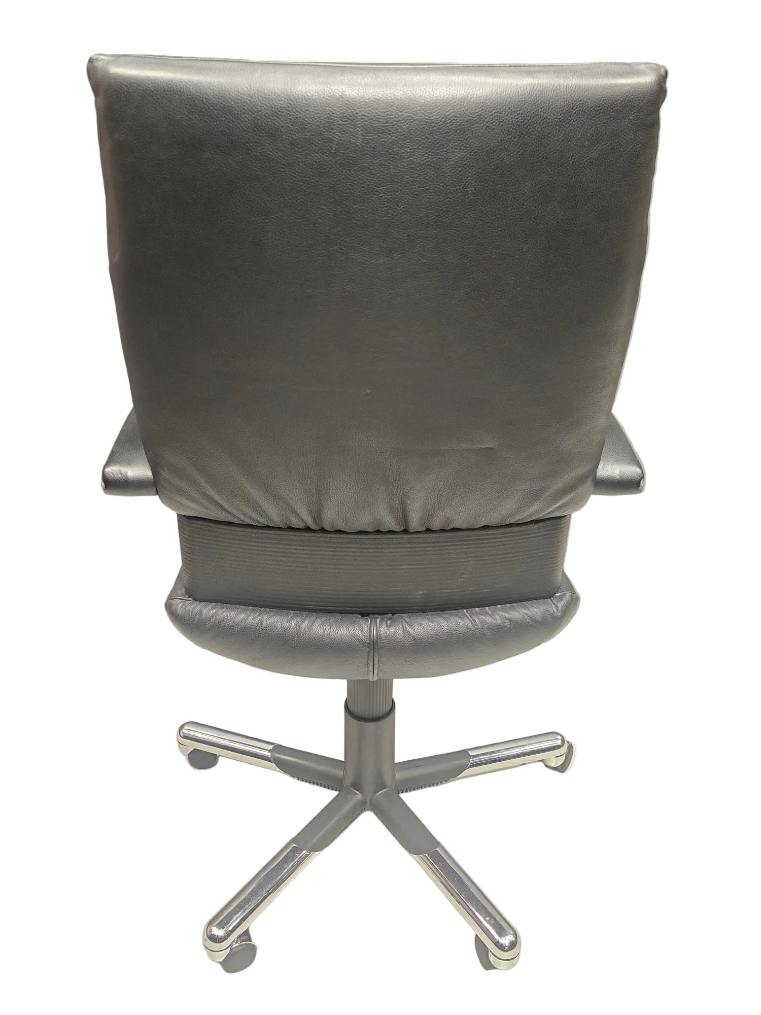 Vitra 50 Bürodrehstuhl – Schwarzes Leder