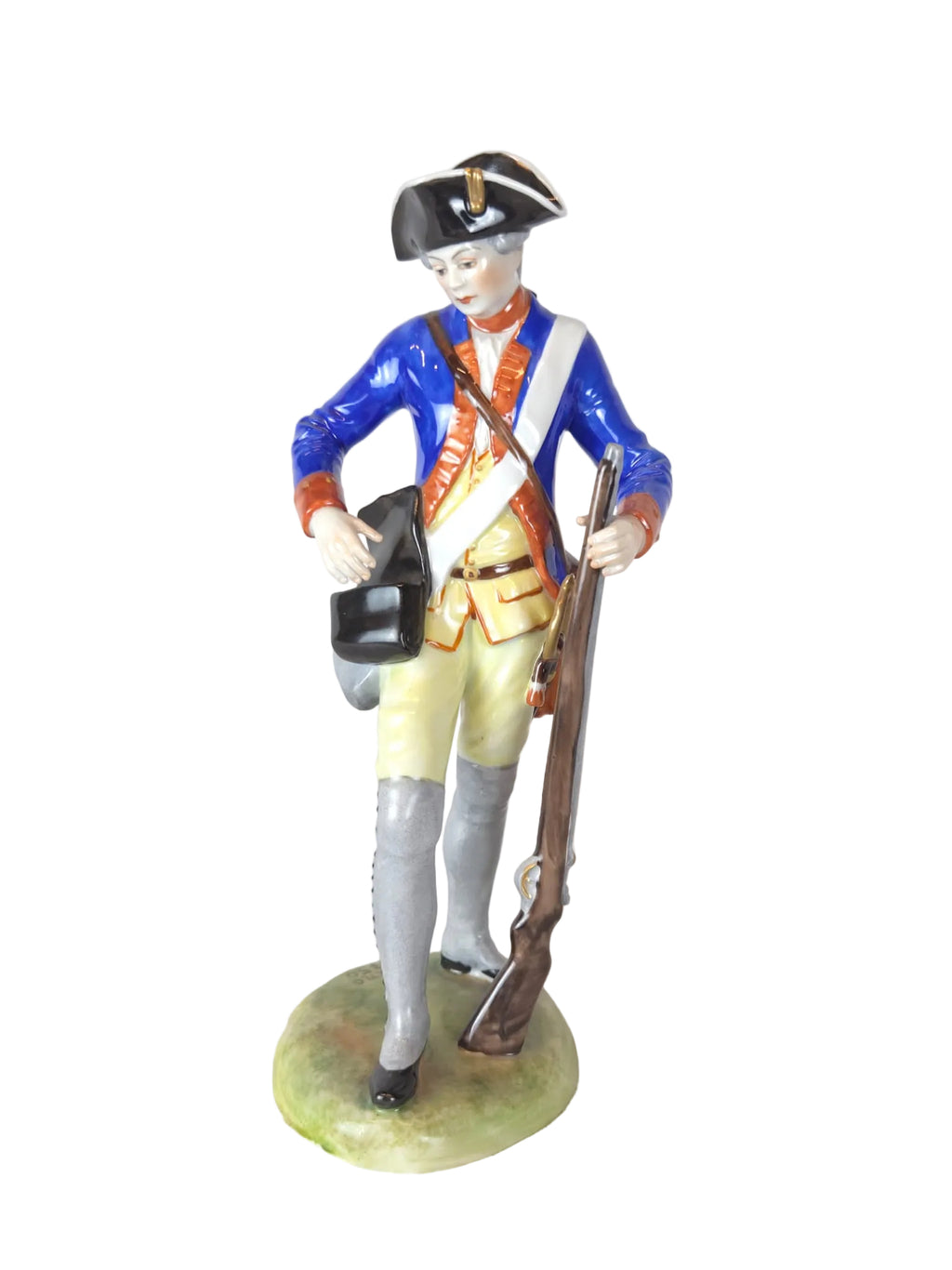 Porcelain Figurine Infantryman – Anno 1750 – Volkstedt / Scheibe-Alsbach – Prussian Soldier – Hand-painted