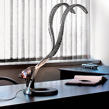 Lumina Italia Design-Schreibtischlampe Doppelarm Flexibel Made in Italy